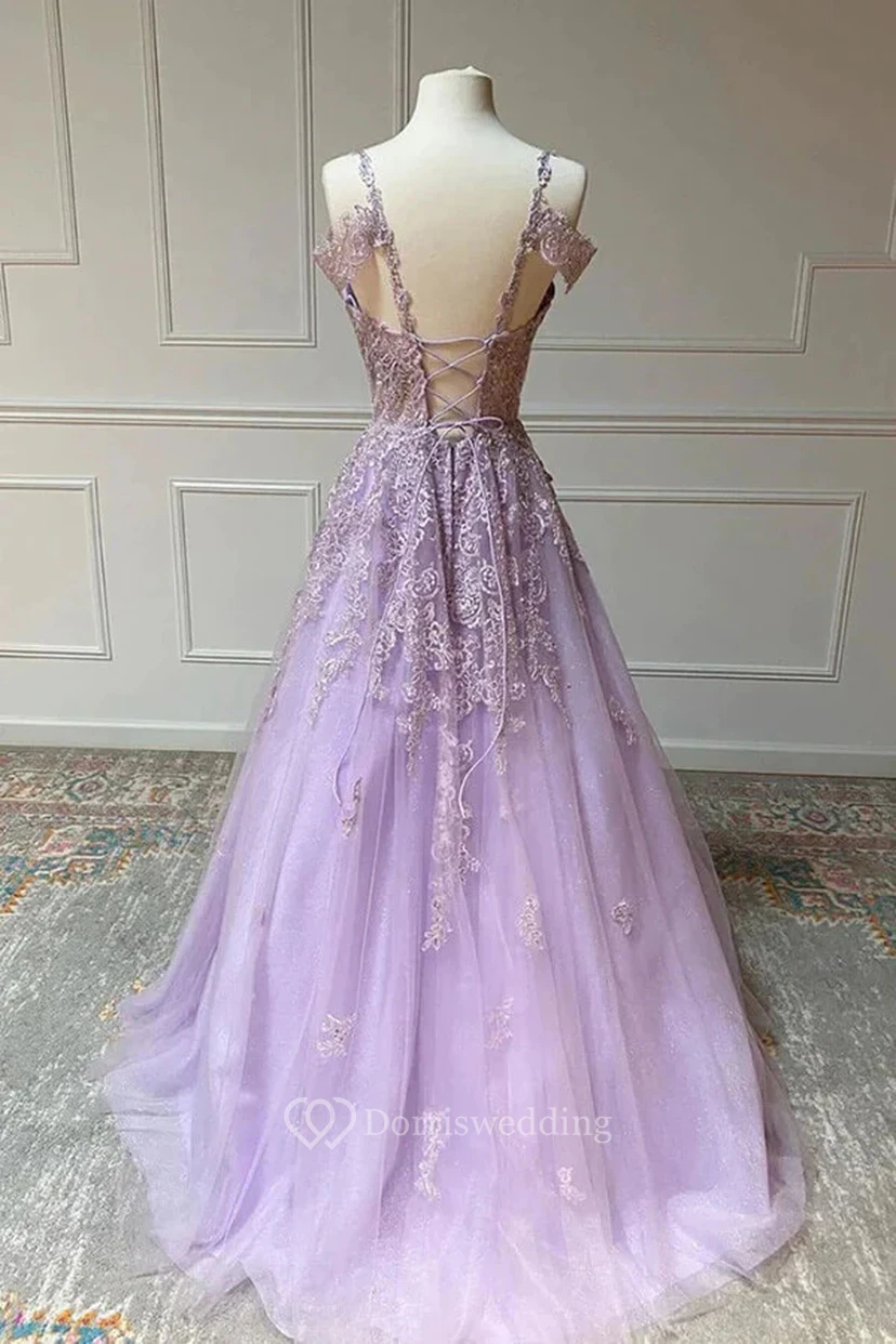 Vestido de fiesta de corte imperio con encaje de tul y cuentas, sexy y sexy view 4