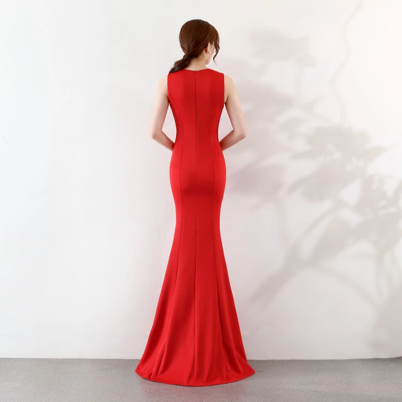 Robe de soirée élégante sirène pour mariée, longue et élégante, idéale pour un banquet ou des fiançailles. Jupe longue pour femme. view 10