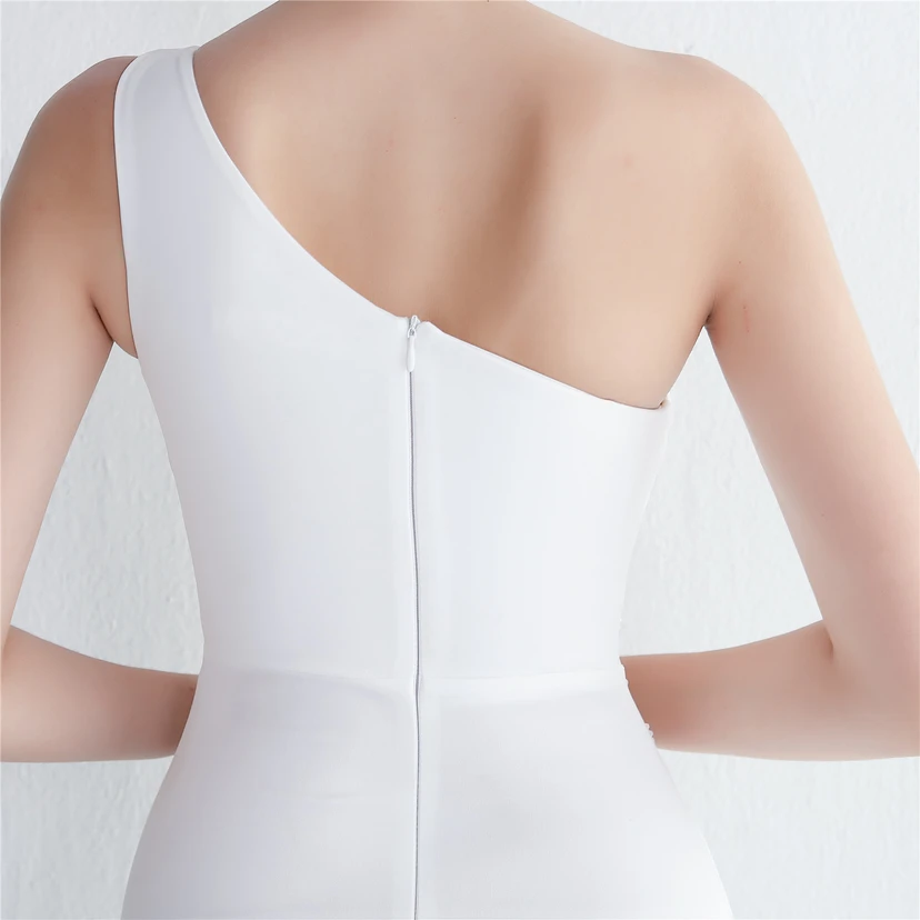 Pressing Beading Craft Toast Dress Long One Shoulder Thank You Banquet Slim Fishtail Skirt Wedding Car Model Exhibition view 7