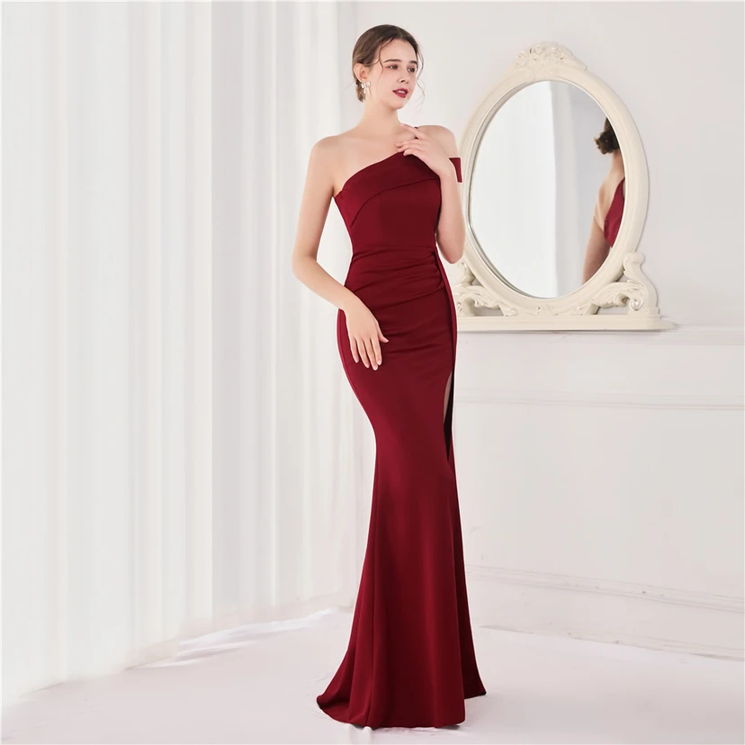 Toast Dress Bride Long Sleeveless Red Thank You Banquet Slim Fishtail Skirt Knot Wedding Car Model Exhibition Dress view 46