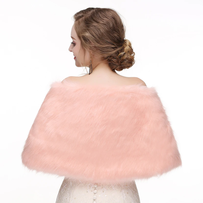 Bridal Winter Warm Wool Cape High-End Fur Wedding Dress Fox Fur Waistcoat view 5