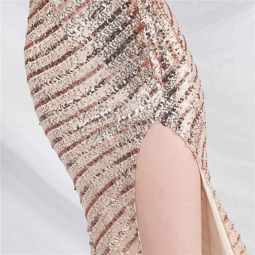 Craft Sequined Velvet Bottom Handmade Beaded Long Elegant Light Luxury Evening Dress view 9