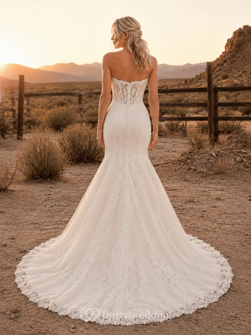 Robe de mariée de maternité en mousseline de soie, col V, manches courtes, dentelle, traîne souple, style jardin. view 2