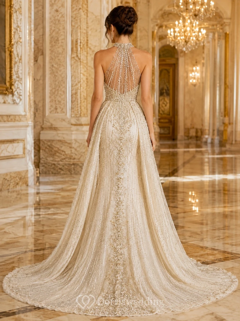 Vestido de novia elegante y formal para ceremonia de sirena view 2