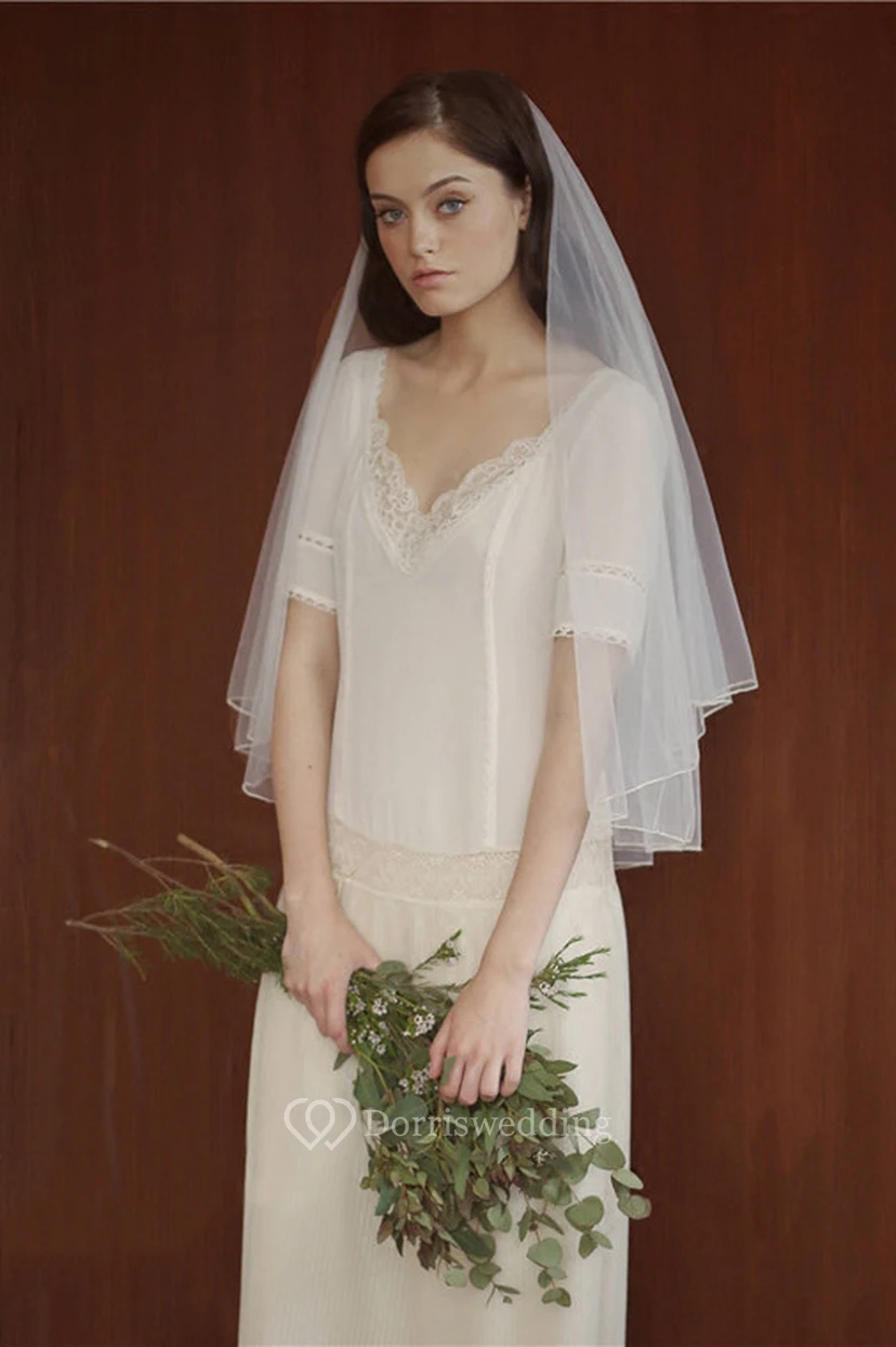 Simple Retro Soft Two Layer Wedding Veil