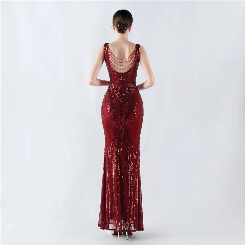 Paillettenbesetzte Blumen auf der Rückseite, Perlenstickerei mit Cape, Abendkleid für die Jahreshauptversammlung view 44