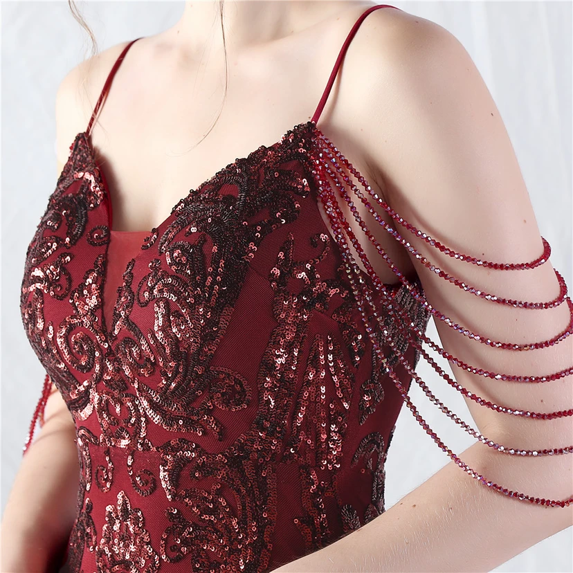 Handgefertigte Perlen, festes Netz, Positionierungsblumenperlen, Spleißnetz, heißes Tanz-Feier-Performance-Kleid view 29
