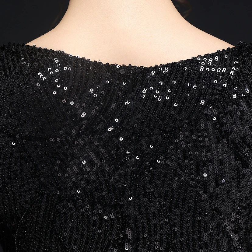 Robe de soirée élégante à sequins, longue, cintrée et sirène, idéale pour les réceptions et les célébrités. view 23