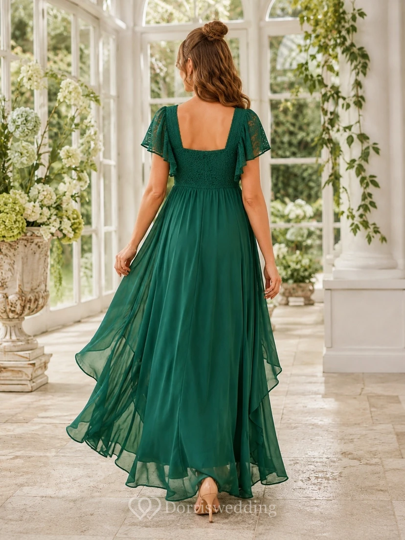 Emerald Square Neck Short Sleeve Empire Maternity Maxi Dress view 2