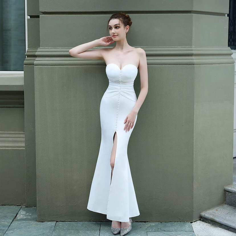 Toast Dress Bride Long Tube Top Thank You Banquet Slim Fishtail Skirt Wedding Car Model Exhibition Dress view 11