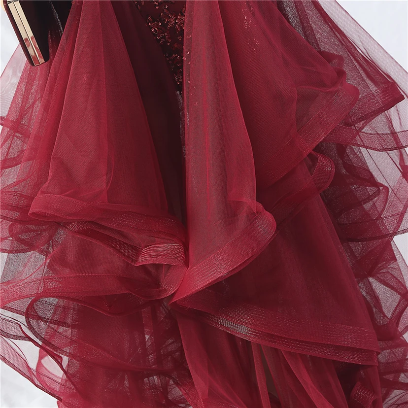 Vestido de actuación para celebración de baile caliente con cuentas de flores y posicionamiento de red rígida. view 27