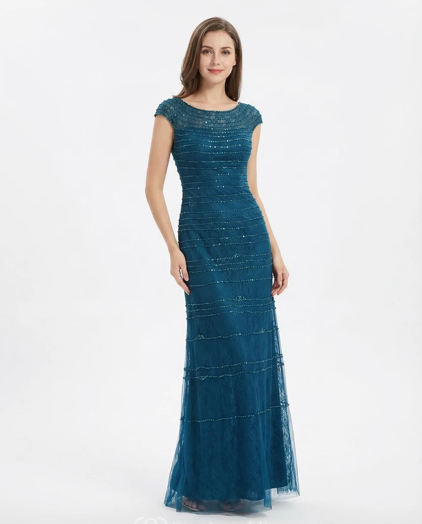 Noble Beaded Lace Mother of the Bride Gown