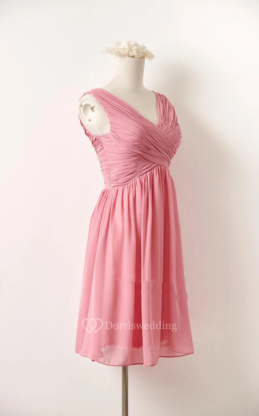Short V-neck Chiffon Dress view 3