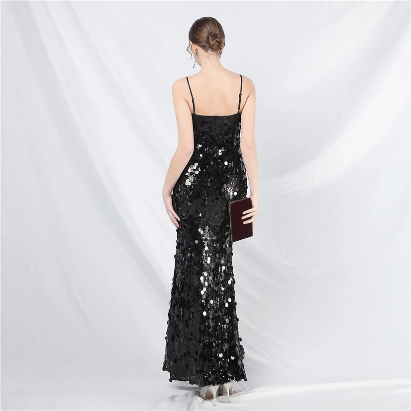 Robe de soirée longue à bretelles haut de gamme view 22