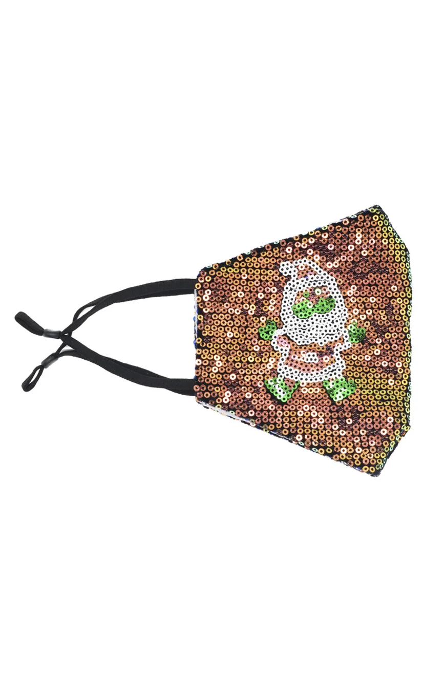 Non-medicial Sequin Christmas Cotton Reusable Face Mask In 7 Colors view 4
