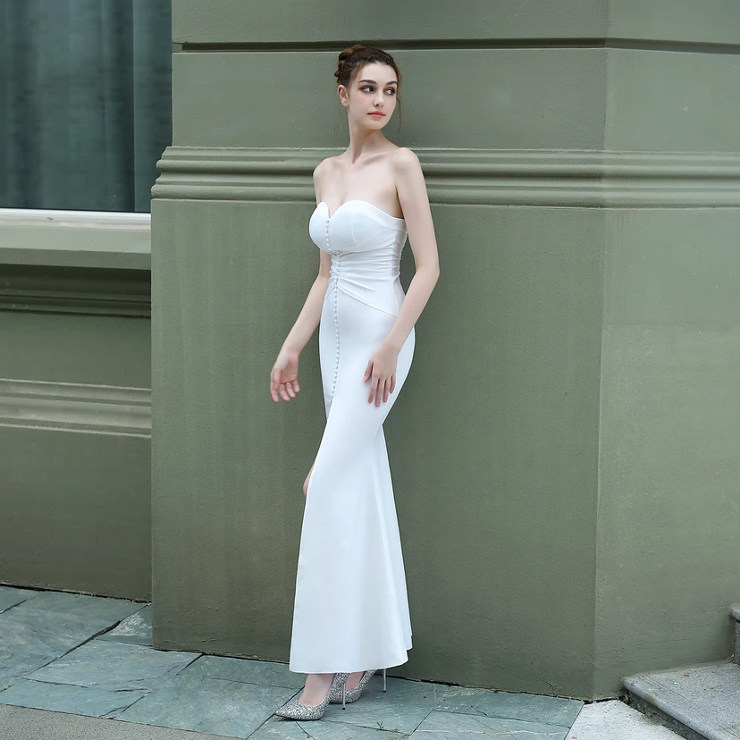 Toast Dress Bride Long Tube Top Thank You Banquet Slim Fishtail Skirt Wedding Car Model Exhibition Dress view 10