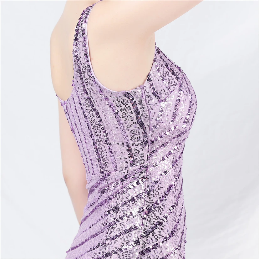 Robe de soirée longue à sequins et perles artisanales view 40