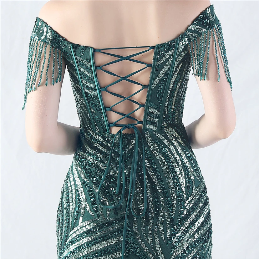 Palace Herringbone Waist Strap Heavy-Crafted Beaded High-End Evening Dress view 57