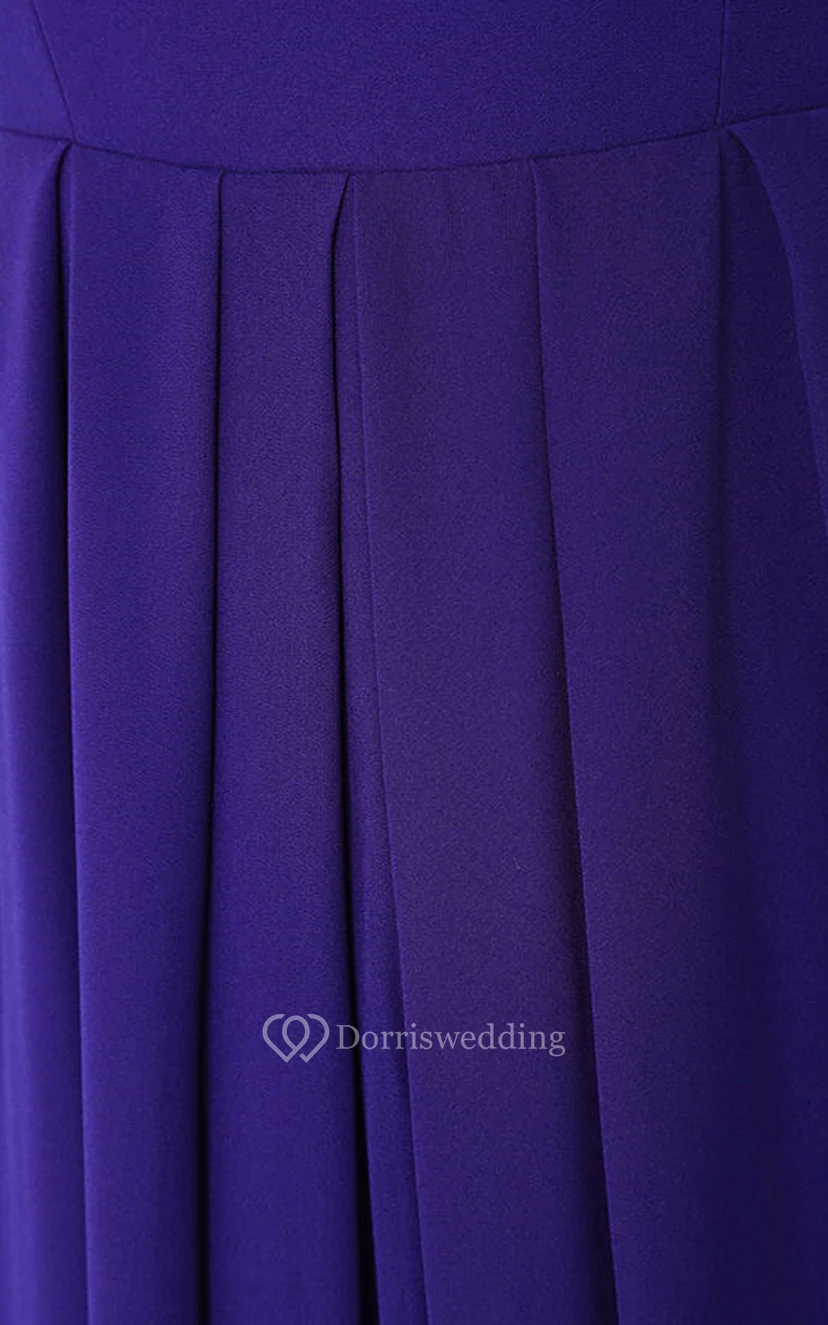 Chiffon Long Simple Sleeveless Dress With Front Split view 4