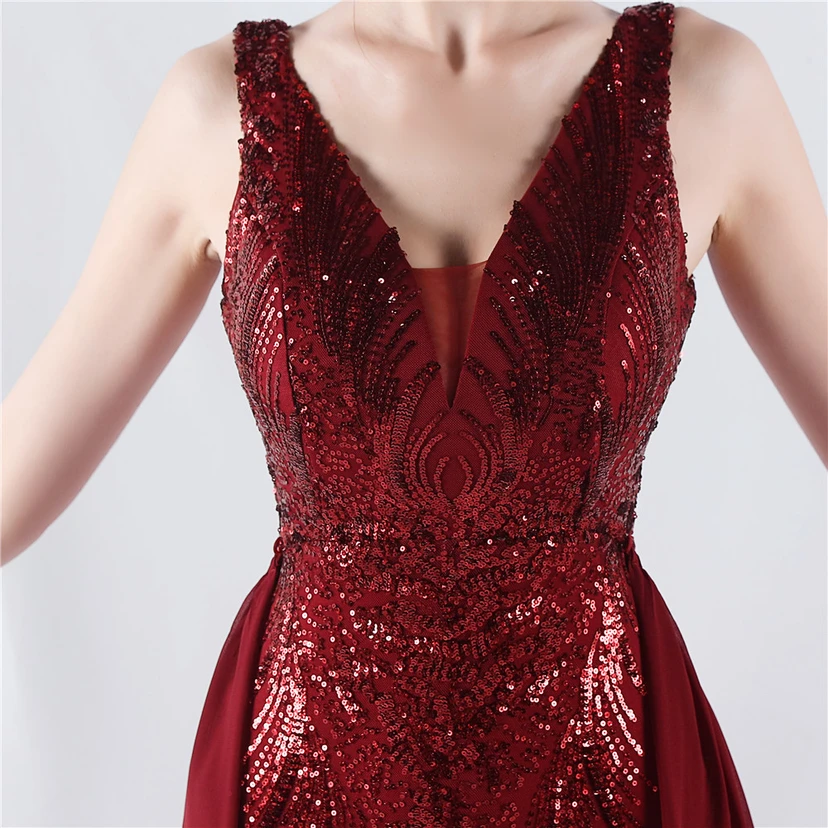 Paillettenbesetzte Blumen auf der Rückseite, Perlenstickerei mit Cape, Abendkleid für die Jahreshauptversammlung view 45