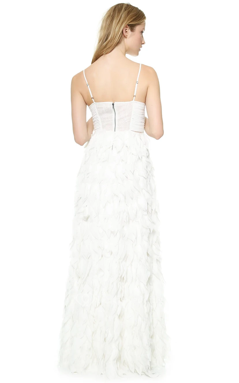 High-low Sheath Taffeta Dress With Ruffles and Spaghetti Straps view 2
