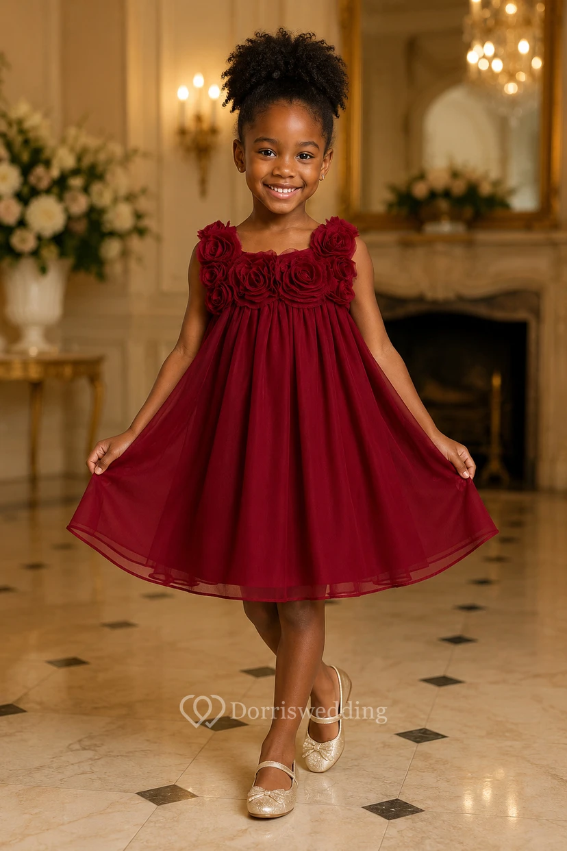 Knee-Length Sleeveless Chiffon Flower Girl Dress view 5