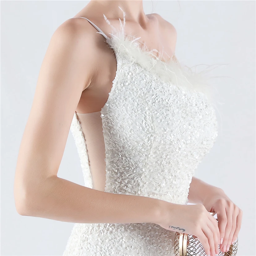 Robe de soirée en satin à baleines ornée de diamants et de fleurs, taille haute, pour réunion annuelle et mariage view 10