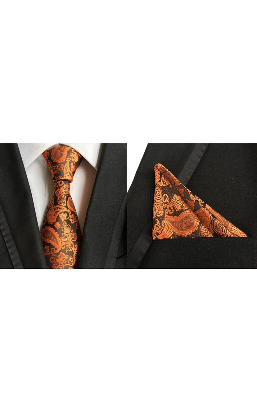 Satin Wide Tie and Pocket Square Combo-11 Color Options view 11