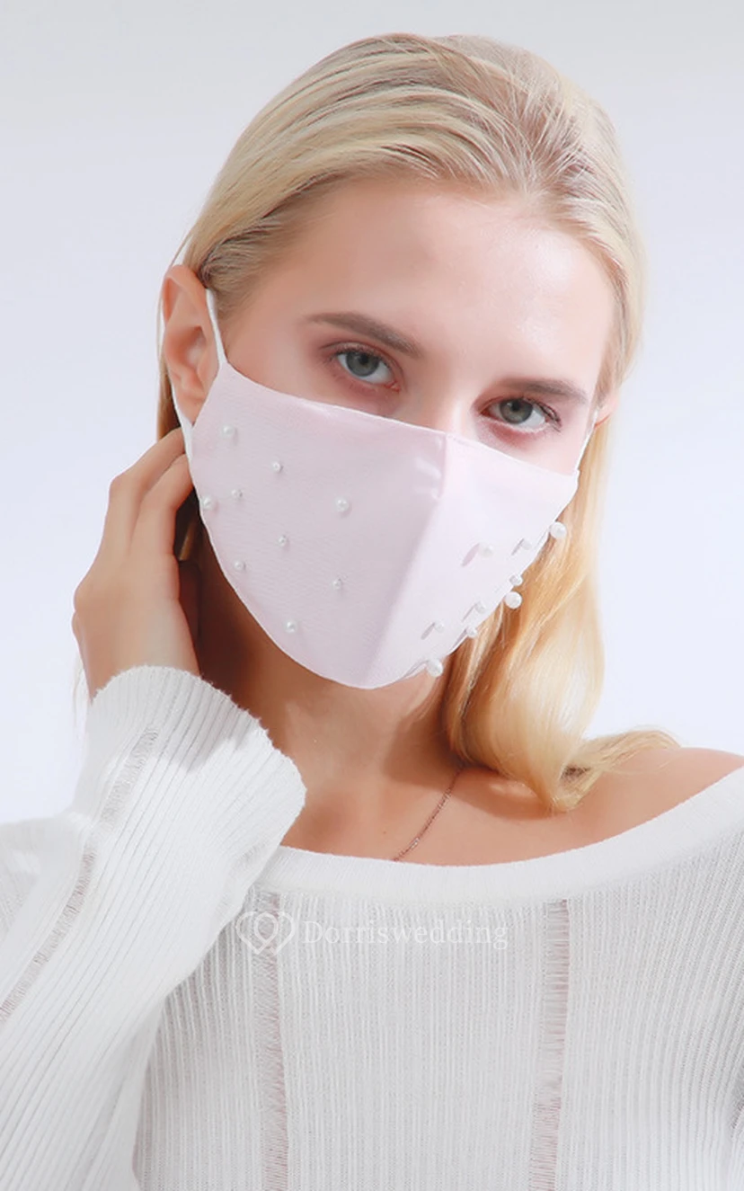 Non-Medical Pearl Wedding Face Masks view 5