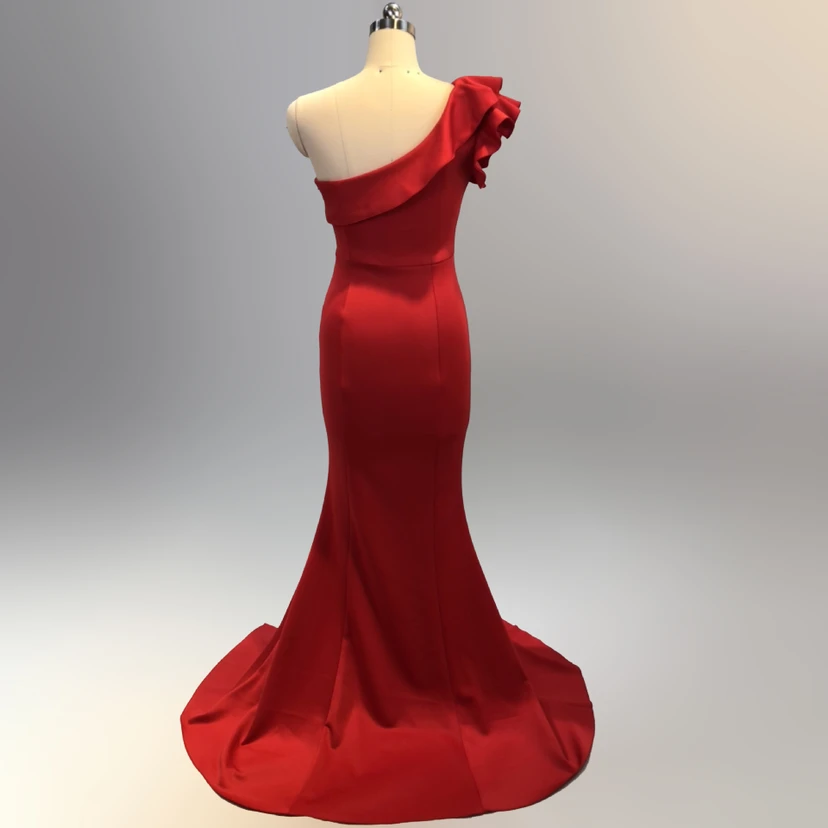 Vestido de noche elegante y distinguido para banquetes, color rosa, largo, sexy y ajustado, estilo cola de pez. view 71