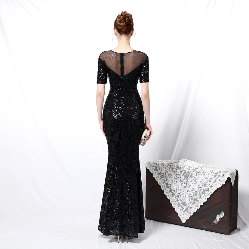 Elegantes, langärmeliges Paillettenkleid im Meerjungfrauenstil mit Meerjungfrauenschnitt – ein echter Hingucker! view 29