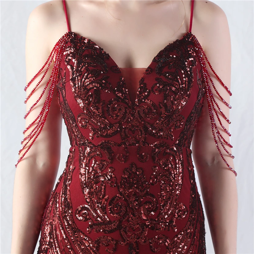 Handgefertigte Perlen, festes Netz, Positionierungsblumenperlen, Spleißnetz, heißes Tanz-Feier-Performance-Kleid view 28