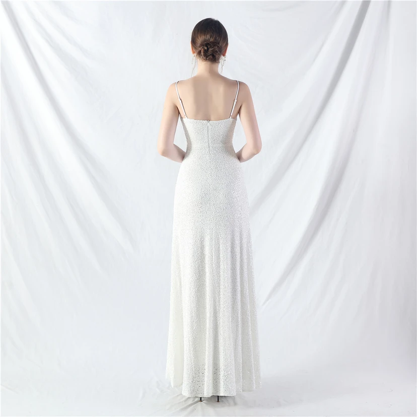 Robe longue trapèze évasée à paillettes, modèle phare du quotidien view 69