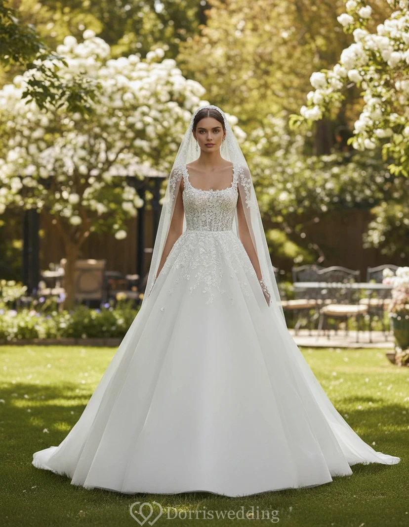 Garden Ball Gown A-line Lace Wedding Dress