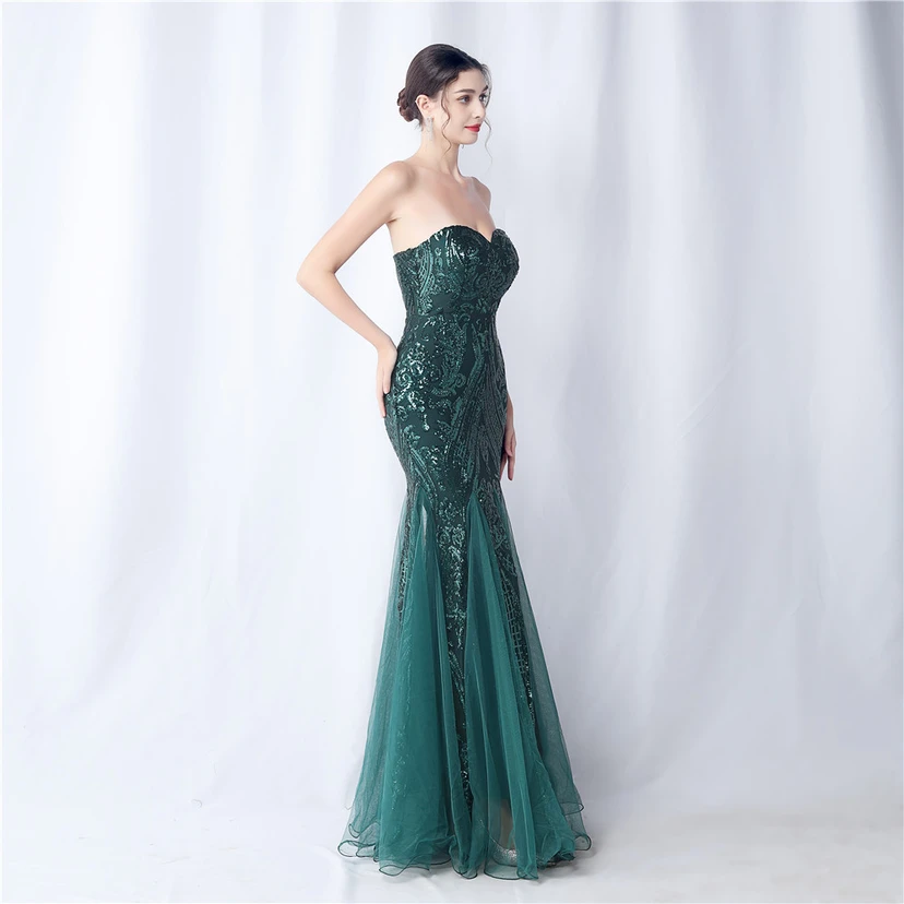 Positionierung Blumenschnitt Netz Pailletten Hochzeitsdinner Toast Party Abendkleid view 67