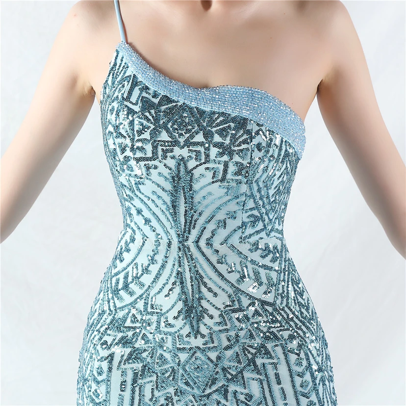 Crafted Beaded Positioning Flower Beads Splicing Mesh Gauze High-End Evening Dress view 28