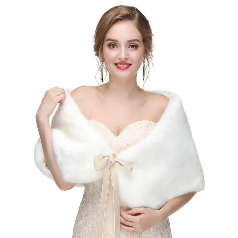 Bridal Winter Warm Wool Cape High-End Fur Wedding Dress Fox Fur Waistcoat view 17