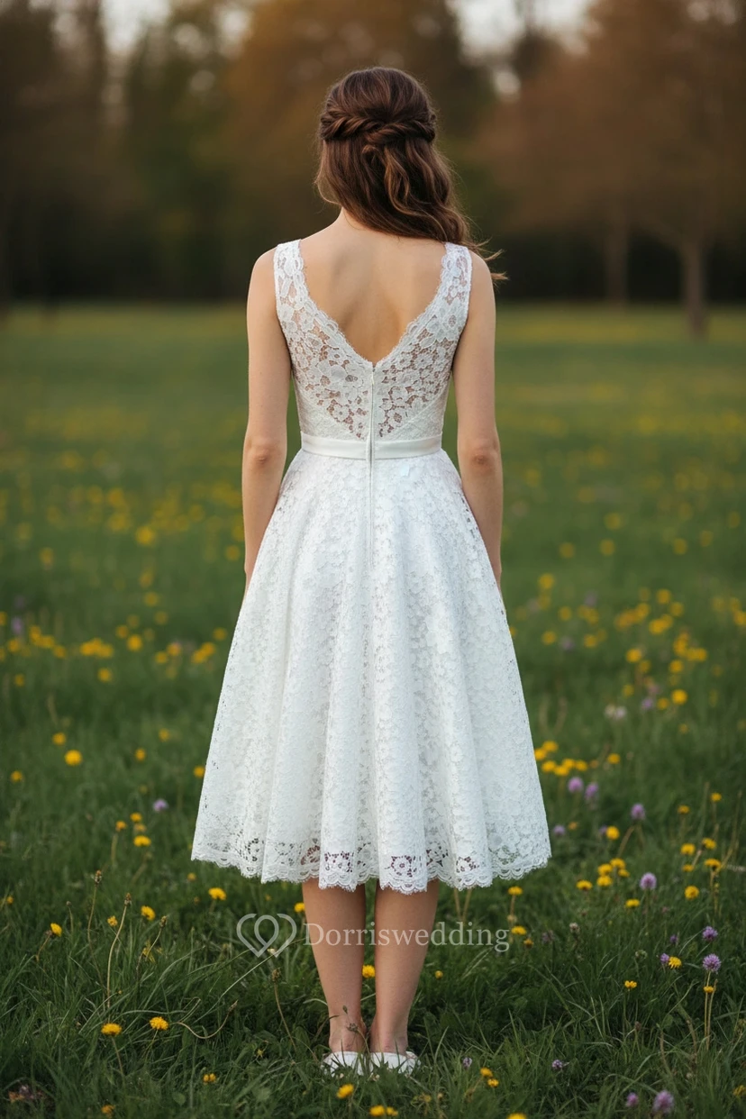 Robe de thé en dentelle style vintage view 2