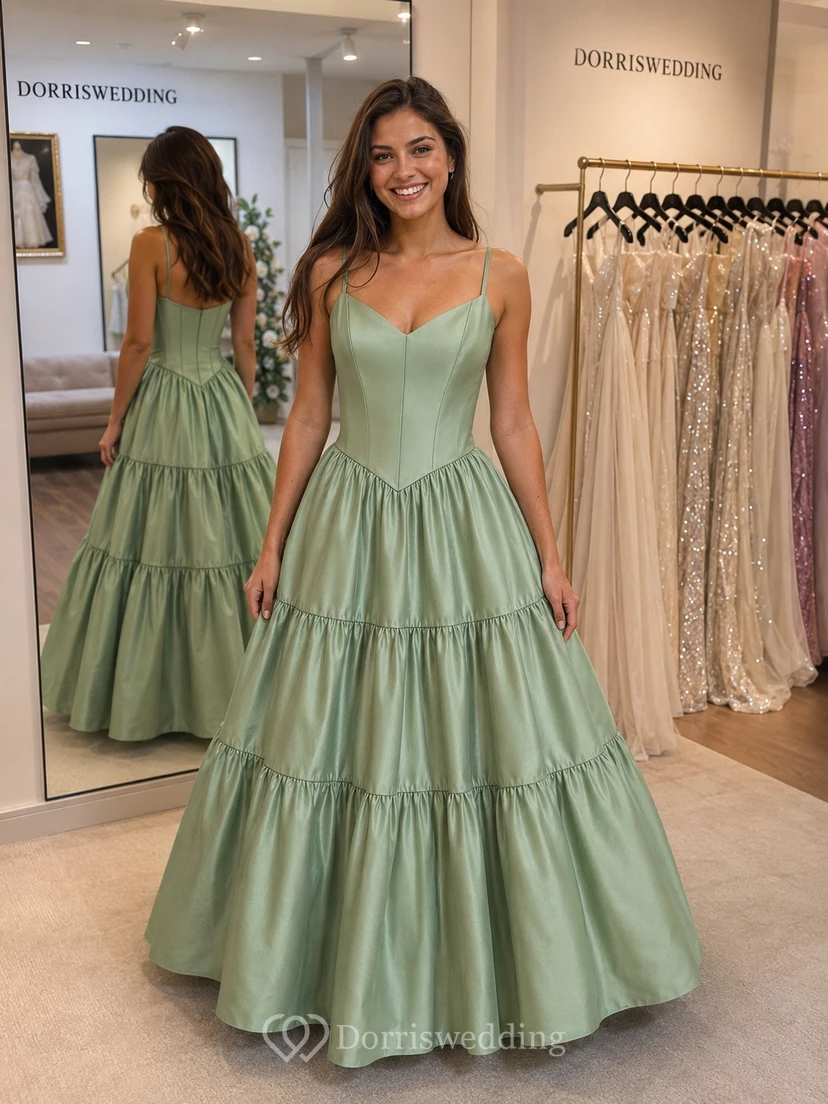 Spaghetti Pink A-line Floor-length Vintage Dress view 4