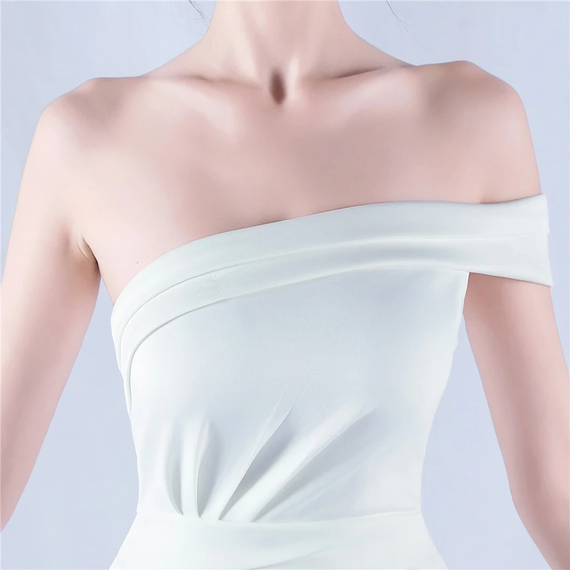 Satin-Abendkleid mit einer Schulter für festliche Anlässe und Bankette view 44