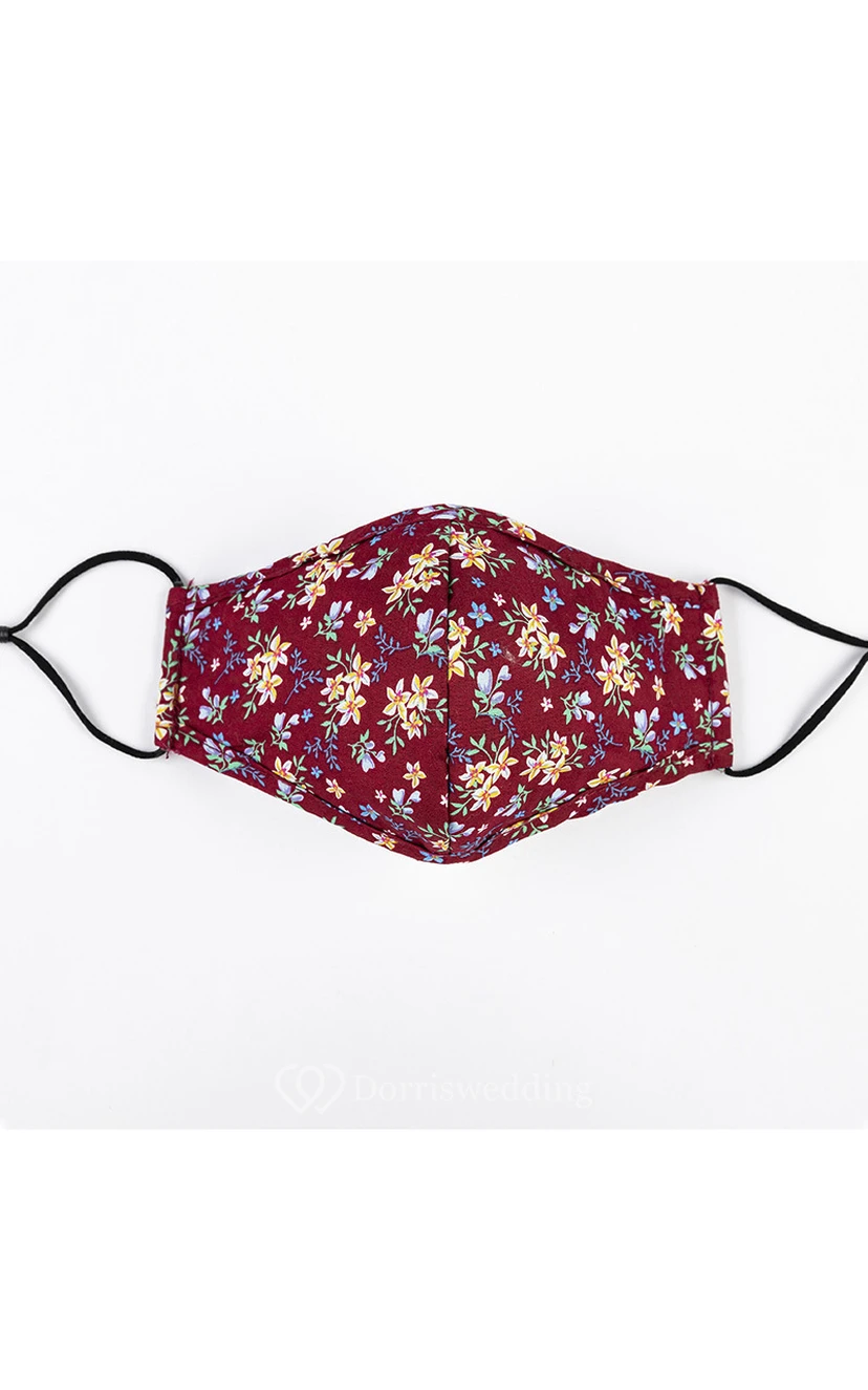 Non-medicial 3 Colors Floral Printed Cotton Reusable Face Mask view 4