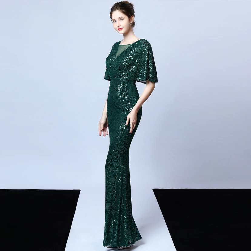 Elegantes Abendkleid mit Polyestergarn, Quasten, Pailletten und Fischschwanzsaum für Damen im Herbst view 39