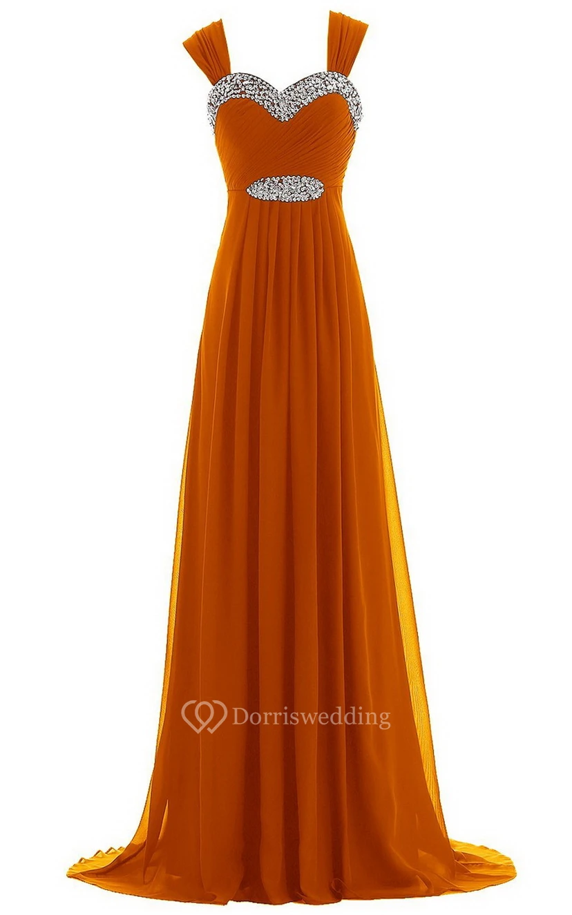 Sweetheart Beading Sweep Train With Zipper Back view 13