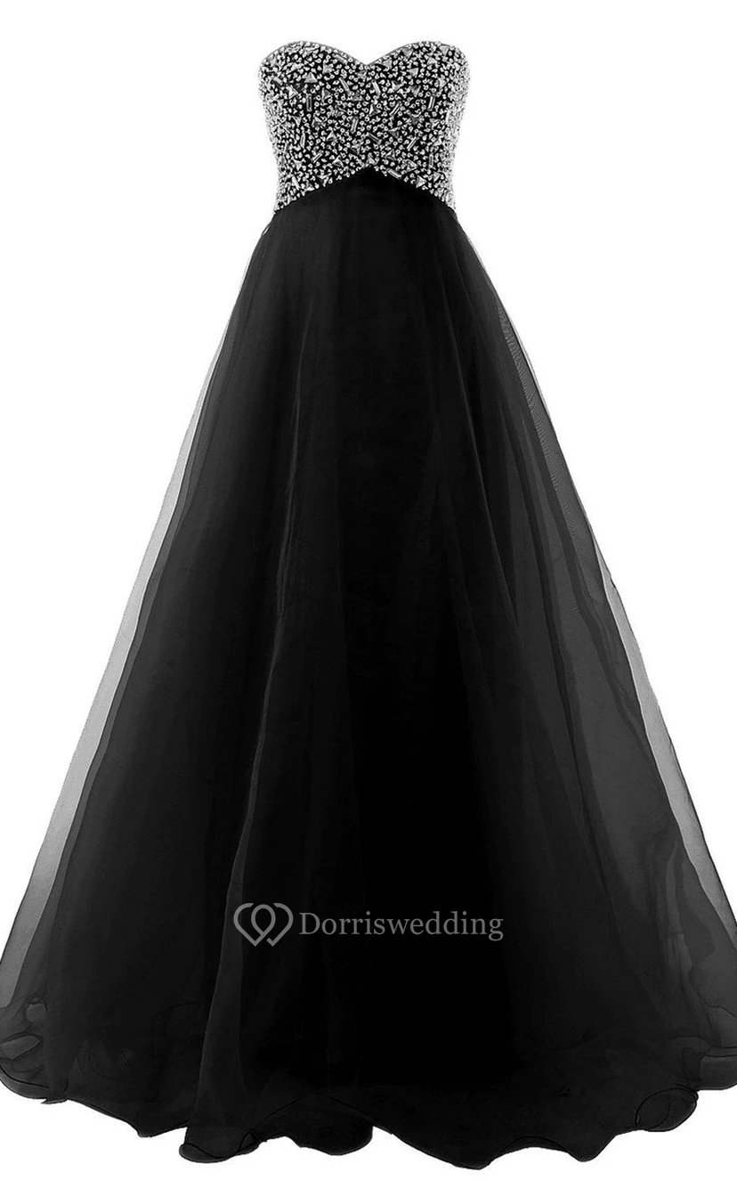 Sweetheart A-line Gown With Beaded Bodice