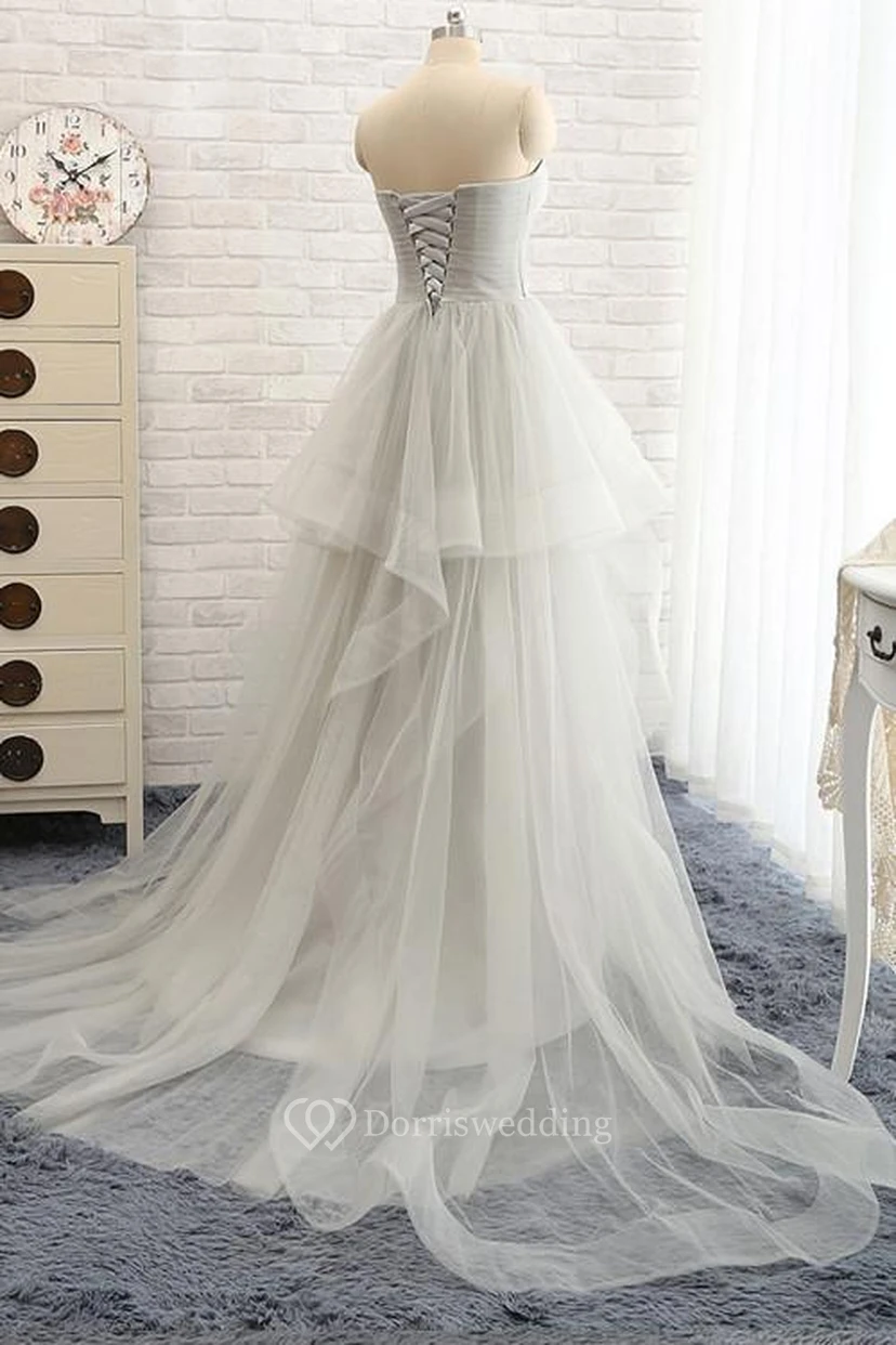 Elegant A-line Scoop Wedding Dresses with Beading view 2