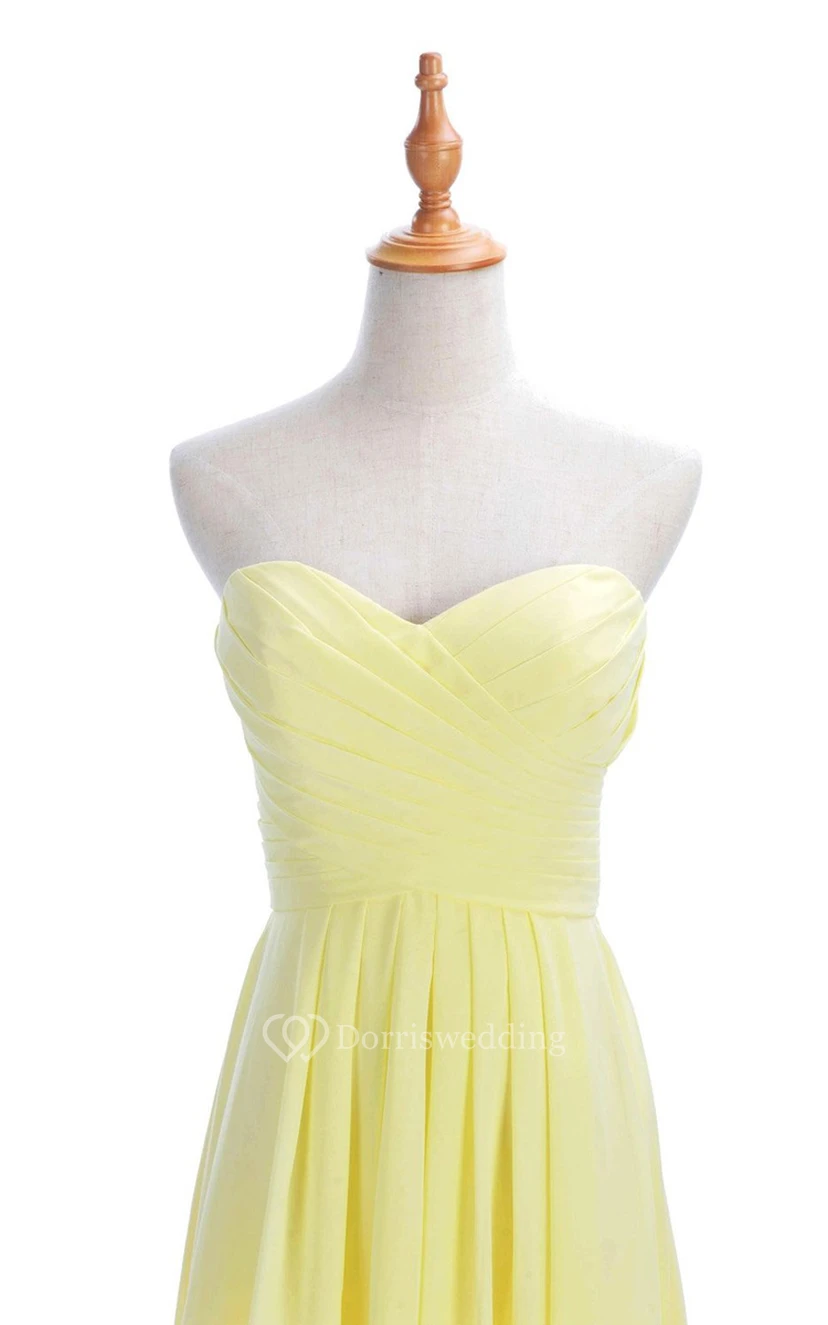 Sweetheart Criss-cross Chiffon A-line Dress With Lace-up Back view 7