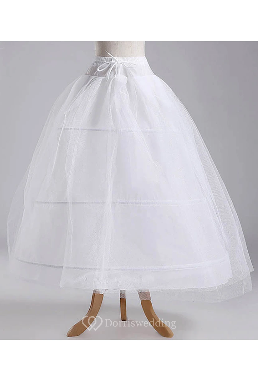 3 Rims 2 Layers Of Tulle Elastic Waist Petticoat with Straps