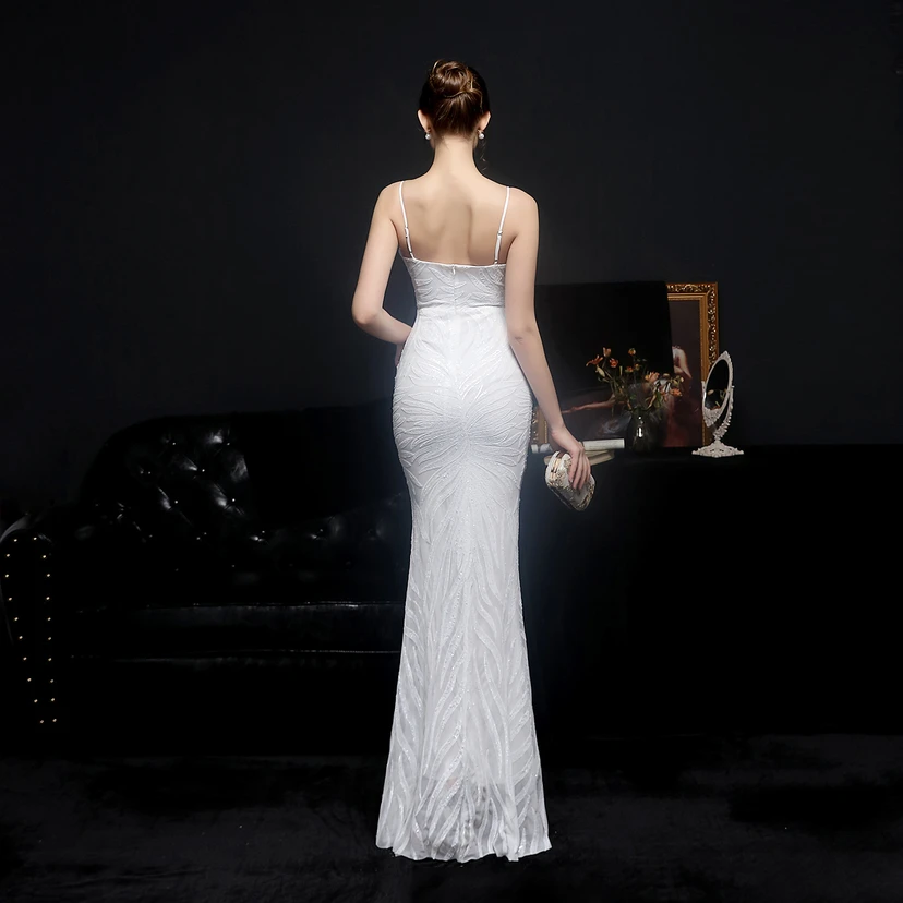 Sequined Fishtail Long Dress Performance Internet Celebrity Event Banquet Car Model Etiquette Evening Dress view 14