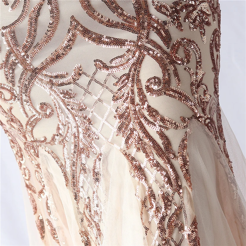 Robe de soirée haut de gamme en maille perlée et ornée de perles, modèle 3034. view 45