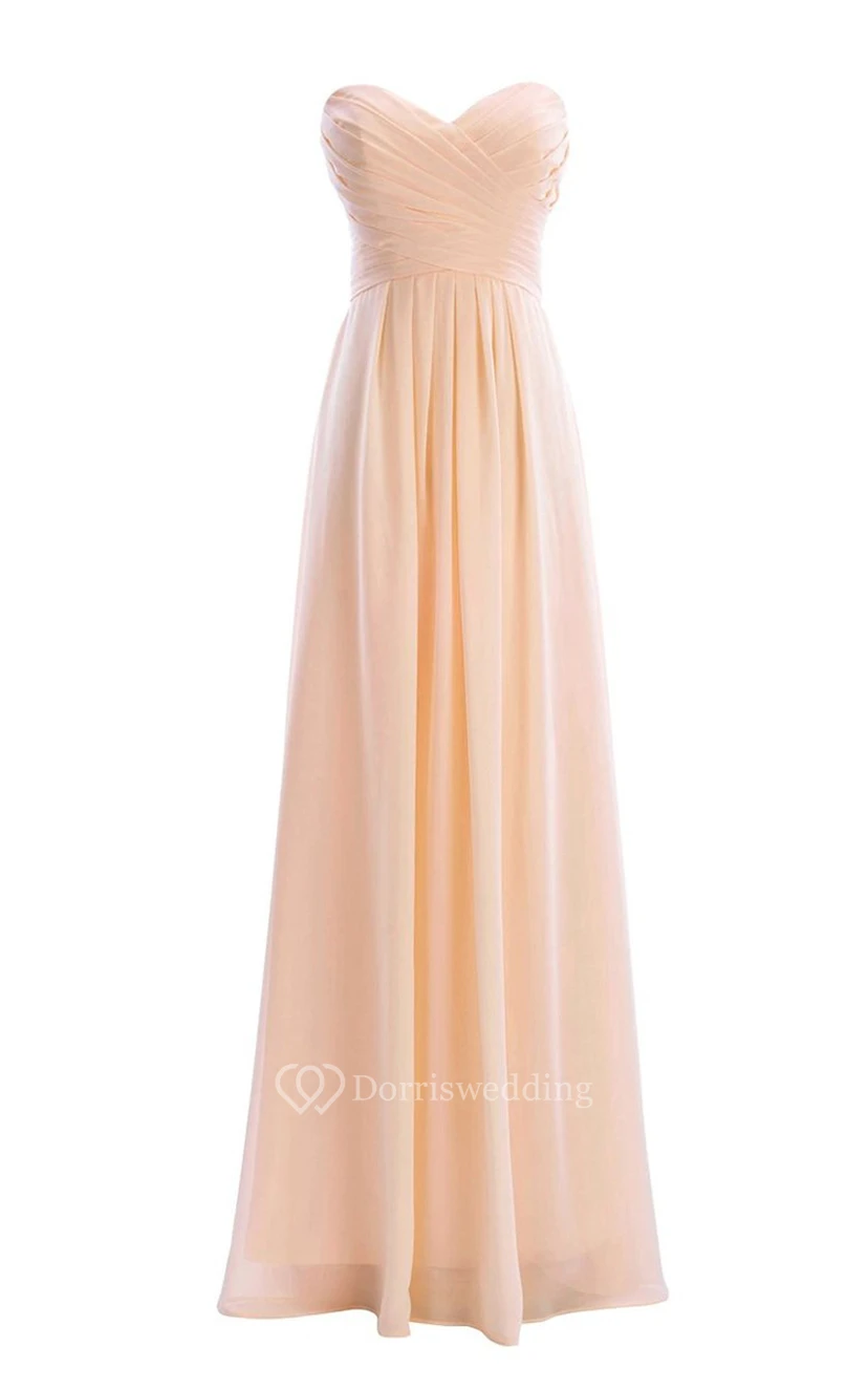 Sweetheart Criss-cross Chiffon A-line Dress With Lace-up Back view 20